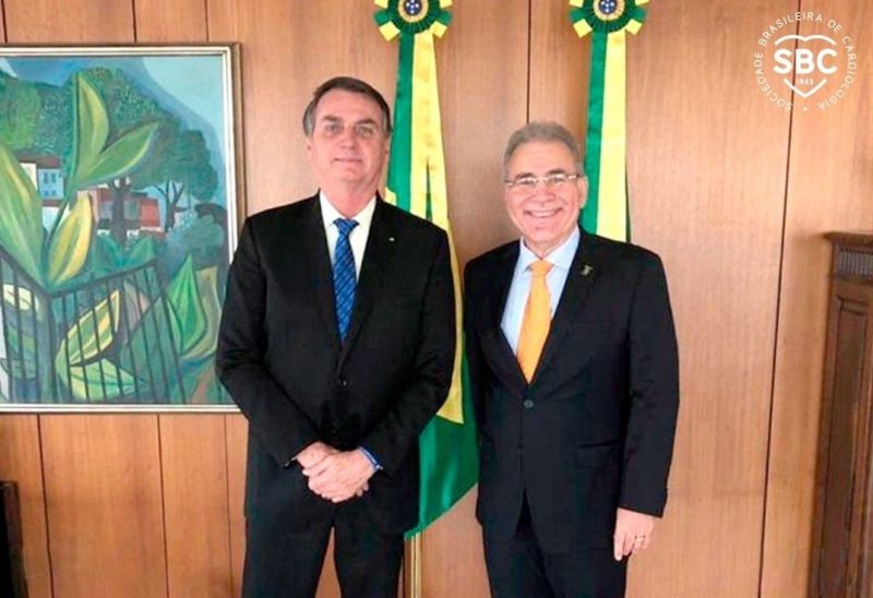 Marcelo Queiroga e o presidente Jair Bolsonaro, durante encontro em setembro do ano passado - (Foto: Reprodução/ Instagram/ Sociedade Brasileira de Cardiologia)