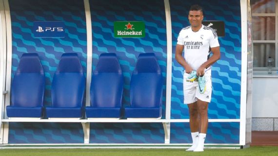 Casemiro durante treino do Real Madrid antes da Supercopa da Uefa EFE/Chema Moya