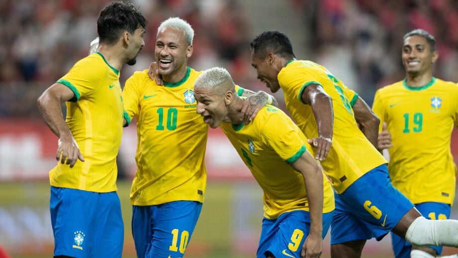 Seleção brasileira comemora gols contra a Coreia do Sul Lucas Figueiredo/CBF