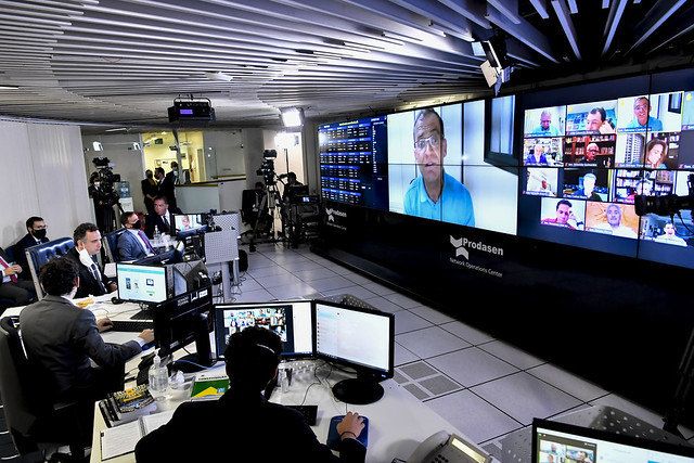 Senadores em votação virtual - (Foto: Waldemir Barreto/Agência Senado-25/03/2021)