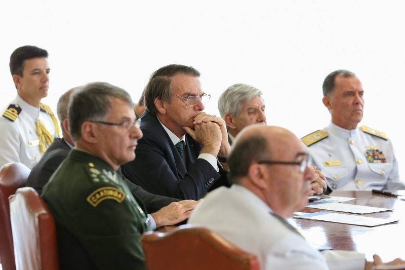 Bolsonaro durante encontro com a cúpula das Forças Armadas - (Foto: Marcos Corrêa/PR - 25.02.2021)