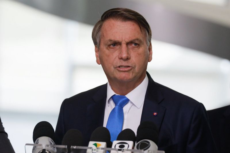 Bolsonaro durante entrevista coletiva em Brasília - (Foto: Isac Nóbrega/PR - 31.02.2021)
