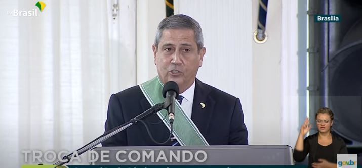 O ministro da Defesa, general Braga Netto - (Foto: Youtube/Reprodução 20.04.2021)
