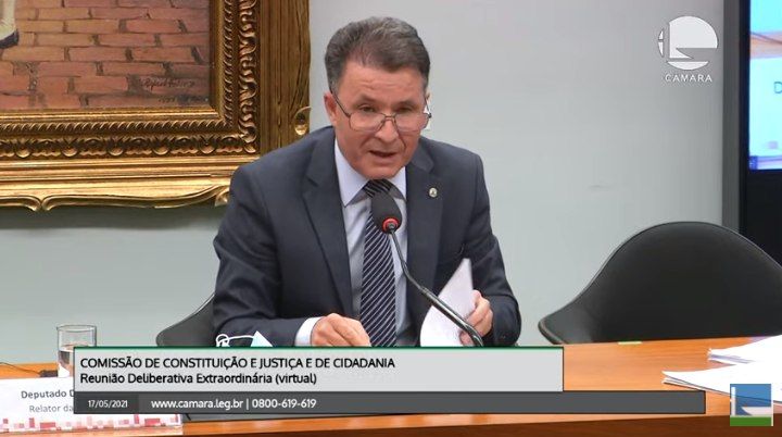 Darci de Matos, relator da reforma administrativa na CCJ - (Foto: Youtube/Reprodução 17.05.2021)
