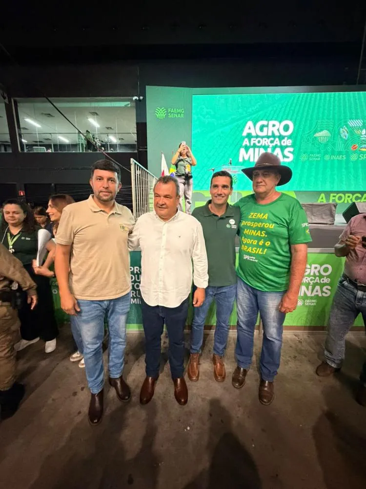 Presidente da União Ruralista Rio Doce, Marcelo Teixeira; secretário de Estado de Agricultura, Pecuária e Abastecimento, Thales Fernandes; presidente do Sindicato dos Produtores Rurais de Governador Valadares, Edberto Resende e presidente do Sindicato dos