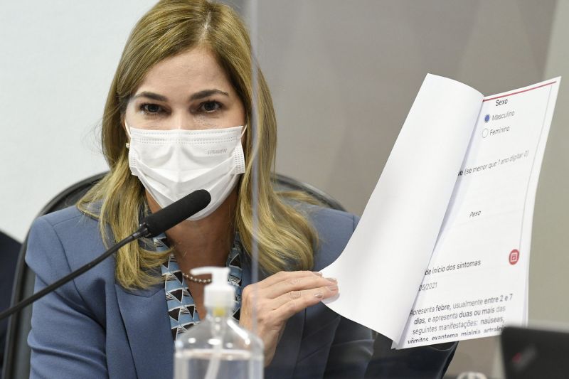 A secretária de Gestão do Trabalho e da Educação do Ministério da Saúde, Mayra Pinheiro - (Foto: Jefferson Rudy/Agência Senado - 25.05.2021)